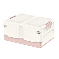 Ящик пластиковый складной белый, дно розовое, 480х360х240 мм в Смоленске