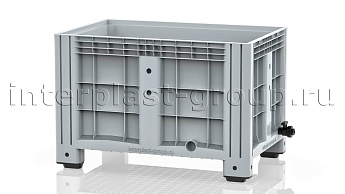 Контейнер iBox сплошной на ножках с краном серый в Смоленске