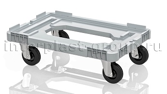 Тележка пластиковая с отверстием без тормозов усиленная серая в Смоленске