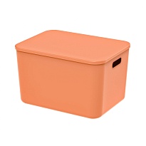 Ящик пластиковый вкладываемый оранжевый 410х305х245 мм в Смоленске Ящик пластиковый вкладываемый оранжевый 410х305х245 мм в Смоленске