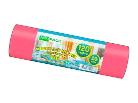 Мешки для мусора 120 л, с завязками, красные, в рулоне 10 шт., ПНД, 15 мкм, 800х750 мм, VIP, Z12010red в Смоленске Мешки для мусора 120 л, с завязками, красные, в рулоне 10 шт., ПНД, 15 мкм, 800х750 мм, VIP, Z12010red в Смоленске