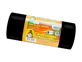 Мешки для мусора 300 л, черные, в рулоне 10 шт., ПВД 70 мкм, 1400х1000 мм, PREMIUM+, 30010160 в Смоленске Мешки для мусора 300 л, черные, в рулоне 10 шт., ПВД 70 мкм, 1400х1000 мм, PREMIUM+, 30010160 в Смоленске