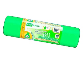 Мешки для мусора 180 л, ароматизированные, зеленые, в рулоне 10 шт., ПВД, 35 мкм, 1100х930 мм, PREMIUM+, 180105301 в Смоленске