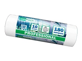 Мешки для мусора 180 л, прозрачные, в рулоне 10 шт., ПВД, 30 мкм, 1100х930 мм, PROFESSIONAL, 180104408 в Смоленске