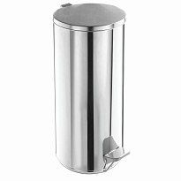 Урна для мусора с педалью, усиленное, Титан, 50 л, кольцо под мешок, нержавеющая сталь, хром в Смоленске