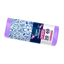 Мешки для мусора 30 л, сиреневые, в рулоне 60 шт., ПНД, 6 мкм, 560х480 мм, Узоры Чистоты, МУ4251 (МН 30-60сир) в Смоленске