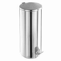 Ведро для мусора с педалью, усиленное, Титан, 30 л, кольцо под мешок, нержавеющая сталь, хром в Смоленске