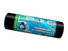 Мешки для мусора 220 л, черные, в рулоне 10 шт., ПВД, 45 мкм, 1250х930 мм, PREMIUM+, 2201068 в Смоленске Мешки для мусора 220 л, черные, в рулоне 10 шт., ПВД, 45 мкм, 1250х930 мм, PREMIUM+, 2201068 в Смоленске