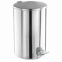 Ведро для мусора с педалью, усиленное, Титан, 20 л, кольцо под мешок, нержавеющая сталь, хром в Смоленске