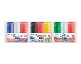 Мешки для мусора 30 л, ассорти, в рулоне 20 шт., ПНД, 9 мкм, 600х500 мм, GRIFON Триколор, 101-024 в Смоленске