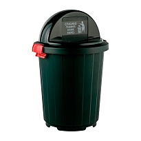 Мусорный бак с крышкой - клавишей 105 л темно-зеленый 105 темно-зеленый в Смоленске