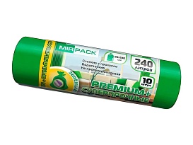 Мешки для мусора 240 л, ароматизированные, зеленые, в рулоне 10 шт., ПВД 45 мкм, 1300х930 мм, PREMIUM+, 240108301 в Смоленске Мешки для мусора 240 л, ароматизированные, зеленые, в рулоне 10 шт., ПВД 45 мкм, 1300х930 мм, PREMIUM+, 240108301 в Смоленске