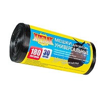 Мешки для мусора 180 л, черные, в рулоне 30 шт., ПНД, 20 мкм, 1150х800 мм, Крепак, 4607075710139 в Смоленске Мешки для мусора 180 л, черные, в рулоне 30 шт., ПНД, 20 мкм, 1150х800 мм, Крепак, 4607075710139 в Смоленске