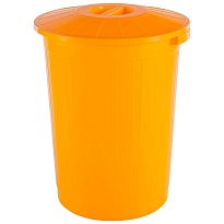 Мусорный бак с крышкой 60 л желтый 60 желтый в Смоленске