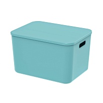 Ящик пластиковый вкладываемый бирюзовый 410х305х245 мм в Смоленске Ящик пластиковый вкладываемый бирюзовый 410х305х245 мм в Смоленске