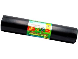 Мешки для мусора 280 л, ароматизированные, черные, в рулоне 10 шт., ПВД 110 мкм, 1400х930 мм, Добрыня, Dob28010black в Смоленске