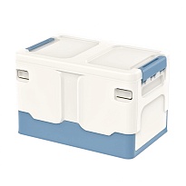 Ящик пластиковый складной белый, дно синее, 370х240х240 мм в Смоленске Ящик пластиковый складной белый, дно синее, 370х240х240 мм в Смоленске