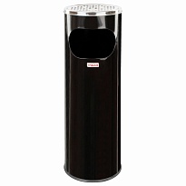 Урна с пепельницей 18 литров, нержавеющая сталь, черная, LAIMA PROFESSIONAL в Смоленске