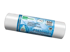 Мешки для мусора 300 л, белые, в рулоне 10 шт., ПВД 70 мкм, 1400х1000 мм, PREMIUM+, 300101602 в Смоленске Мешки для мусора 300 л, белые, в рулоне 10 шт., ПВД 70 мкм, 1400х1000 мм, PREMIUM+, 300101602 в Смоленске
