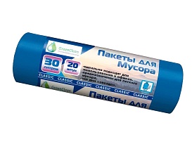 Мешки для мусора 30 л, синие, в рулоне 20 шт., ПНД, 7 мкм, 600х500 мм, MIRPACK Classik, 302041 в Смоленске Мешки для мусора 30 л, синие, в рулоне 20 шт., ПНД, 7 мкм, 600х500 мм, MIRPACK Classik, 302041 в Смоленске