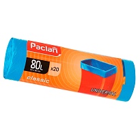 Мешки для мусора 80 л, синие, в рулоне 20 шт., ПНД, 12 мкм, 900х700 мм, PACLAN Classic, 606335 в Смоленске