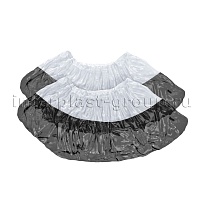 Бахилы бело-черные 1000 шт (500 пар), 48 мкм, двойная подошва, с одной резинкой, Эконом+ в Смоленске