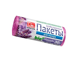 Мешки для мусора 30 л, ароматизированные, Лаванда, сиреневые, в рулоне 20 шт., ПНД, 9 мкм, 560х530 мм, GRIFON Aroma, 101-020 La в Смоленске