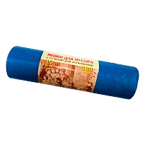 Мешки для мусора 100 л, с завязками, синие, в рулоне 10 шт., ПВД, 40 мкм, 840х670 мм, Концепция Быта Vitalux, 604933 в Смоленске